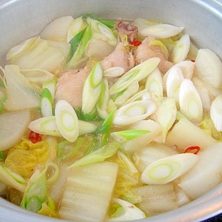 手羽元と大根白菜の味噌鍋